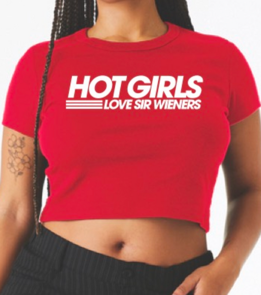 Hot Girls Love Sir Wieners Red Baby Tee