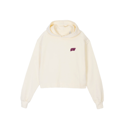 Oversize Graphic Crop Hoodie - Women